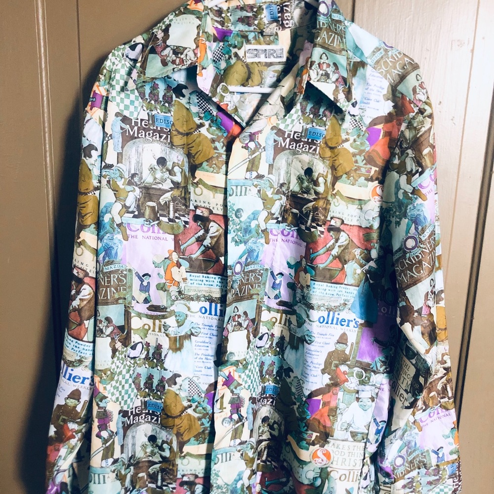 Men’s Textured Polyester Button Down